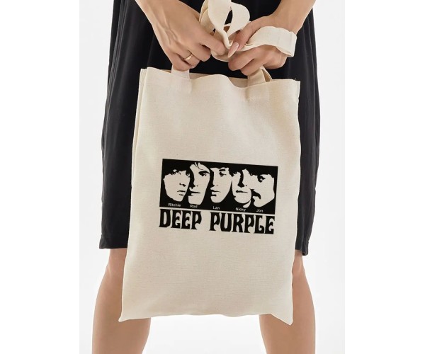 Шоппер Deep Purple дип перпл y2k rock бежевый эко сумка