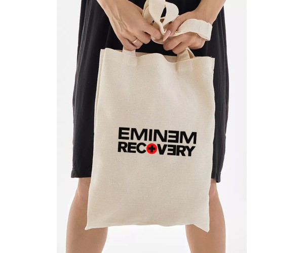 Шоппер Eminem recovery рэпер Эминем рэп Эминэм бежевый сумка