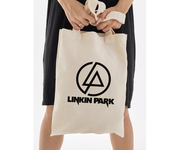 Шоппер Линкин парк Linkin Park rock merch бежевый сумка