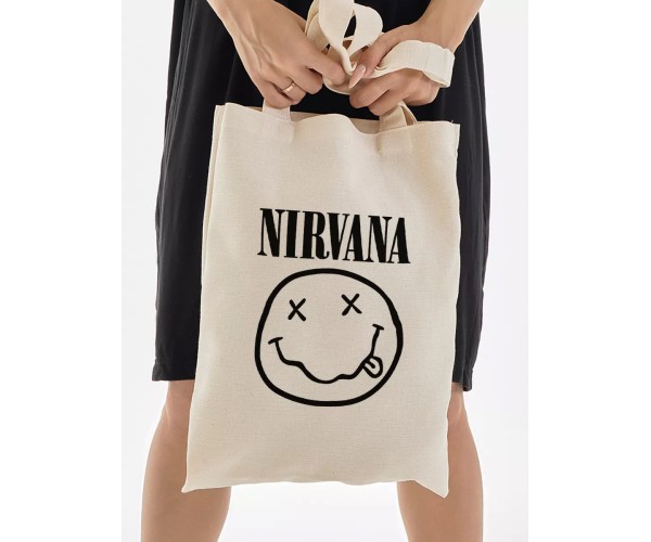 Шоппер Нирвана Nirvana logo логотип лого бежевый сумка