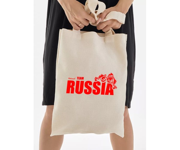 Шоппер National Team Russia Россия бежевый сумка с принтом