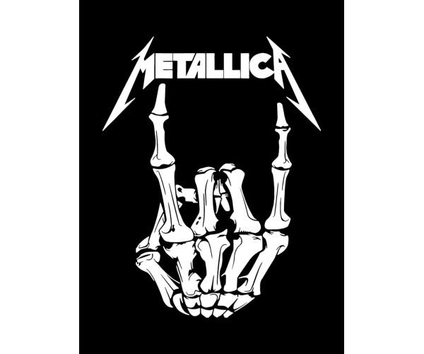 Шоппер Металлика Metallica рок коза рука скелета черный