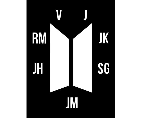 Шоппер BTS logo БТС V JK SG JM JH RM J army черный сумка