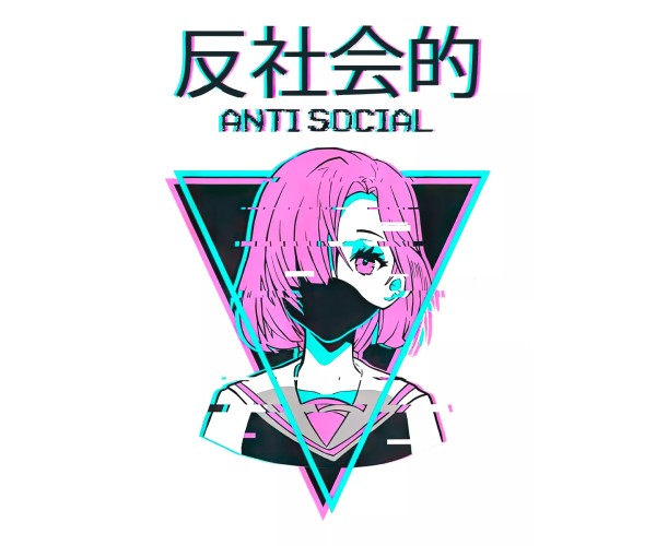 Шоппер Anime girl antisocial anti social аниме бежевый