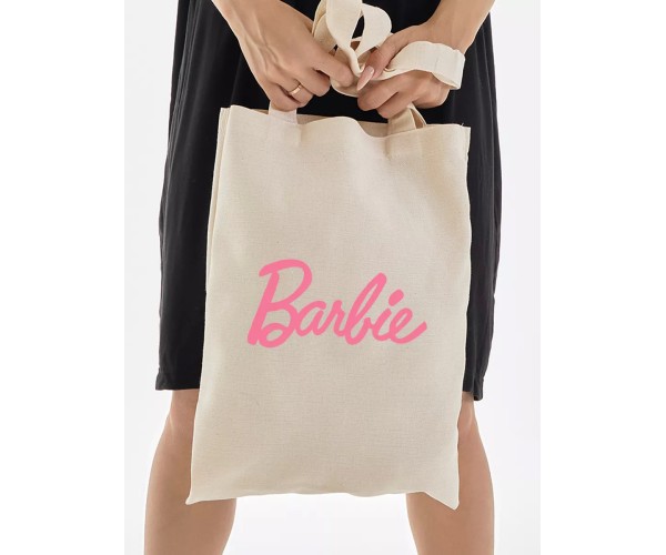 Шоппер Barbie Барби стиль бежевый сумка с принтом barbiecore