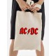 Шоппер ACDC AC DC асдс ас дс эйси диси ac/dc бежевый сумка