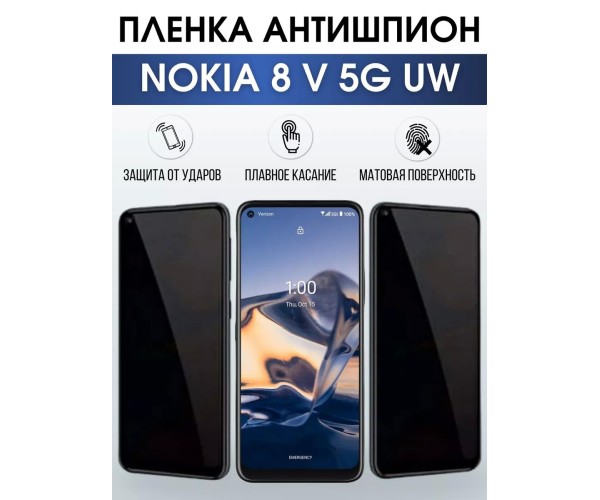 Гидрогелевая пленка на Nokia 8 V 5G UW Нокиа антишпион