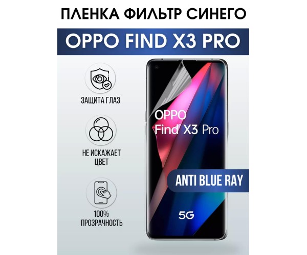 Гидрогелевая пленка OPPO Find X3 Pro Оппо anti blue ray