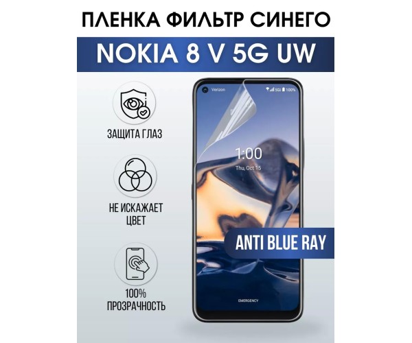 Гидрогелевая пленка на Nokia 8 V 5G UW Нокиа anti blue ray