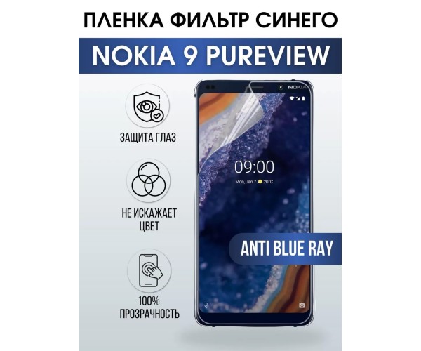 Гидрогелевая пленка на Nokia 9 PureView Нокиа anti blue ray