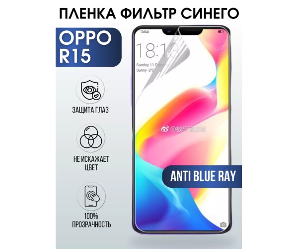 Гидрогелевая пленка OPPO R15 Оппо anti blue ray