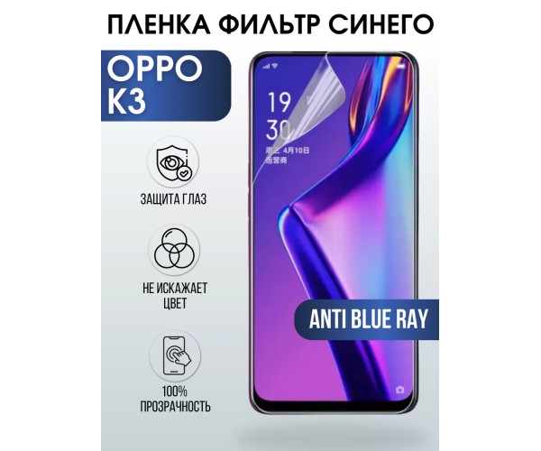 Гидрогелевая пленка OPPO K3 Оппо anti blue ray