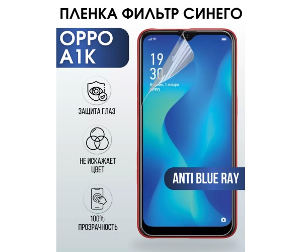 Гидрогелевая пленка OPPO A1k Оппо anti blue ray