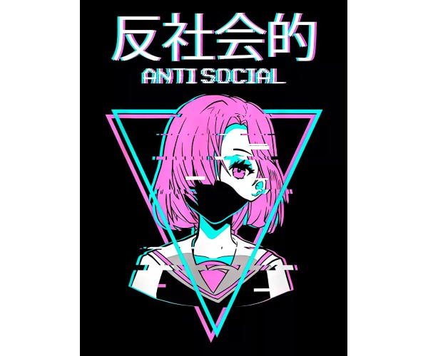 Шоппер Anime girl antisocial anti social аниме черный