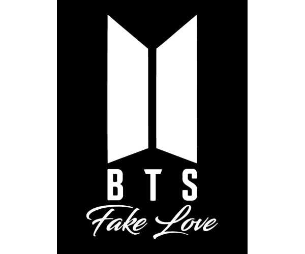 Шоппер BTS Fake Love logo группа БТС логотип черный сумка