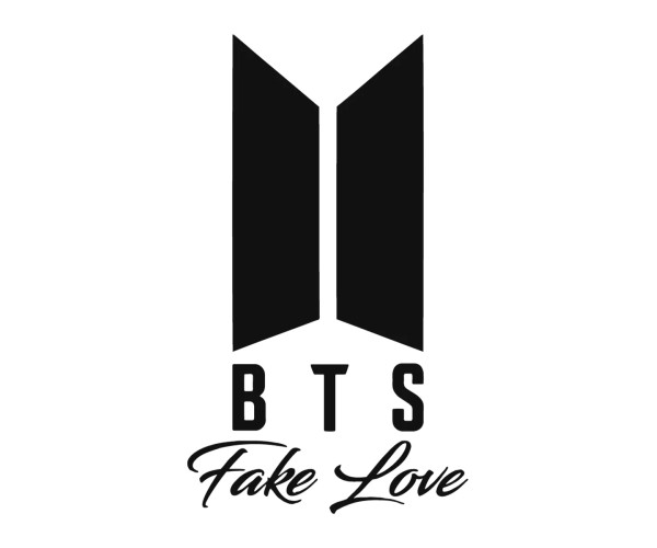 Шоппер BTS Fake Love logo группа БТС логотип бежевый сумка