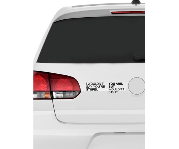 Наклейка белого (или черного) цвета для авто | Большая, смешная и прикольная наклейка на машину