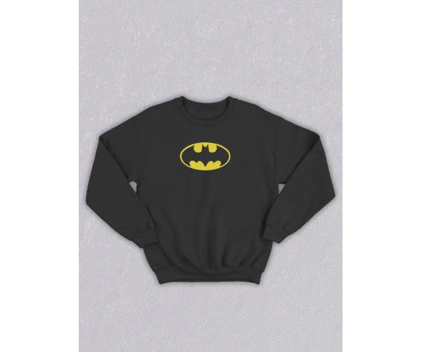 Черный свитшот оверсайз принт Бэтмен Batman бетмен унисекс