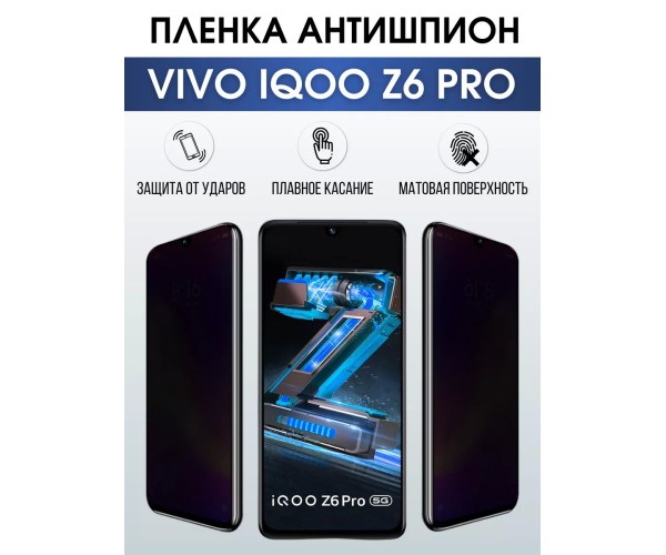 Гидрогелевая пленка на VIVO IQOO Z6 PRO антишпион